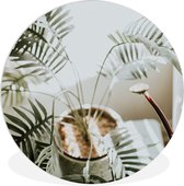 WallCircle - Wandcirkel ⌀ 30 - Plant in woonkamer - Ronde schilderijen woonkamer - Wandbord rond - Muurdecoratie cirkel - Kamer decoratie binnen - Wanddecoratie muurcirkel - Woonaccessoires