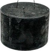 Kaarsen - Stompkaars - 15cm x10cm - 90 branduren - Metallic Black - 3 Lonten - Rustieke uitstraling - Zwart
