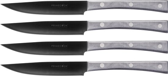 Primecook - Set van 4 scherpe steakmessen 13 cm - Titan Ecoshield beschermlaag - Paperstone handvat