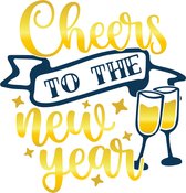 Nieuwjaar raamsticker - Decoratie nieuwjaar - Decoratie Cheers to the new year - Raamsticker - Nieuwjaar - Cheers to the new year - Oud en Nieuw
