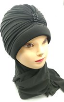 Elegante Zwarte hoofddoek, hijab.
