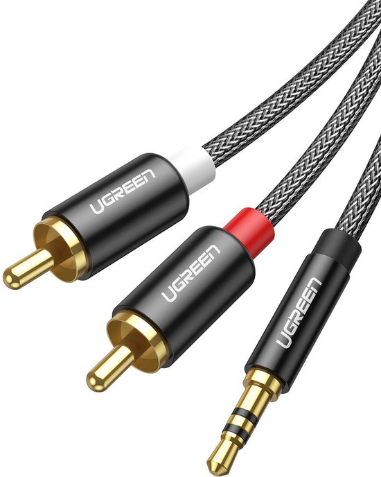 UGREEN RCA Kabel 3.5mm Male naar 2 RCA Jack Kabel Nylon Audio Kabel voor  Versterker... | bol.com