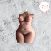 Curvy Claire body candle 9,5 cm (glitter inhoud!) - lichaam kaars - torso vrouw - bruin