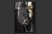 Blackarts - Schilderij - African Lady Lv Plexiglas Top Kwaliteit Plexiglas Met Luxe Ophangsysteem - Multicolor - 65 X 100 Cm