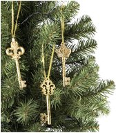 Oneiro's luxe kerstbal KEY Goud – ø80 mm - PER 1 STUK antraciet - grijs - zwart - kerstbal - luxe verpakking – kerstcollectie – kerstdecoratie – kerstboomhanger – kerstversiering - goud