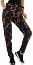 Fashion Design heerlijke print broek donkerblauw XL/XXL