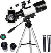 Interesting Living Telescoop - Sterrenkijker - Voor kinderen en beginners - Compact - 15X-150X Hoge vergroting - Zwart/Wit