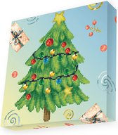 Knutselpakket met Ronde Steentjes, Dotz voor Volwassenen, Hobbypakket voor Kinderen Vanaf 8 Jaar - DBX.049 DOTZ - BOX Diamond Dotting kit - 28x28cm - Merry Christmas Tree