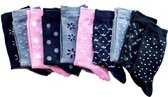 10 Paar Happy Socks Dames Sokken - Maat 36-40 - Roze Zwart Grijs