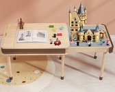 OPRA Uittrekbare Massief Hout 2-in-1 Bouwtafelset - Speeltafel Kinderen, Constructie Tabel, Speelgoed Opbergruimte - Bouwtafel compatibel met DUPLO (Grote bouwstenen) & LEGO (Kleine bouwstene