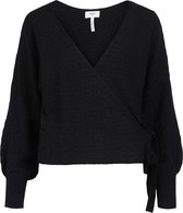 Object OBJTHESSA L/S WRAP PULLOVER A DIV Dames Black - maat M