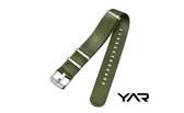 Premium horlogebandje Seatbelt NATO strap groen - green - navy green – Nylon horlogeband – 22mm