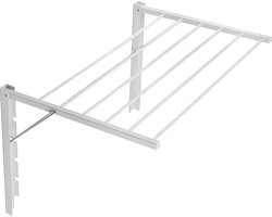 Droogrek - Opklapbare badkamerdroger aan de muur gemonteerd - 70 cm wit