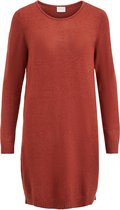 Vila VIRIL L/S KNIT DRESS NOOS Burnt Henna Dames Jurk - Maat S