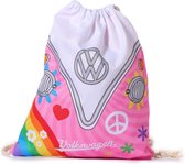 sac de natation / sac de gymnastique VW T1 rose . Sac à dos à cordon