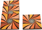 Onderzetters - Mozaïek oranje - Terracotta - Oranje - Vierkant - 10x10x0.5 cm - Indonesie - Sarana - Fairtrade