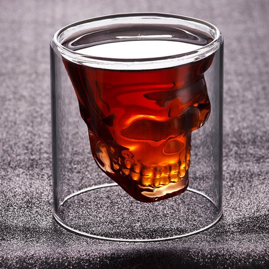 Whisiskey Schedel Whiskey Glazen - 4 Drank Glazen - Whiskey glazen set - Waterglazen - Drinkglazen - Skull Glas - Doodshoofd - Cadeau - Whisiskey