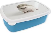 Boîte à pain Blauw - Lunch box - Lunch box - Hérisson - Animal - Wit - 18x12x6 cm - Enfants - Garçon