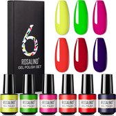 Rosalind® Gellak set - 6 kleuren - Gel nagellak set - Gellak set - 7ml per flesje - Gift set - Nagellak geschenkset