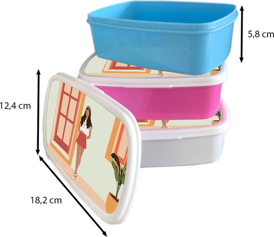 Lunchbox Blauw - Lunchbox - Breadbox - Femme - Vêtements - Été - Pastel - 18x12x6 cm - Enfants - Garçon
