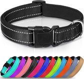 Halsband hond - reflecterend - zwart - maat XS - oersterk - waterdicht - hondenhalsband - geschikt voor iedere hondenriem - voor hele kleine honden