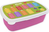 Broodtrommel Roze - Lunchbox - Brooddoos - Kinderkamer - Delen - Educatief - Meiden - Jongetjes - Kinderen - Kindje - 18x12x6 cm - Kinderen - Meisje