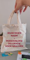 Luxe bubbel set zonder sticker, transparante fles - Nika van Stiphout Coaching - Persoonlijke tas - 100% gerecycled plastic ((Bubbel) LaxVox techniek)