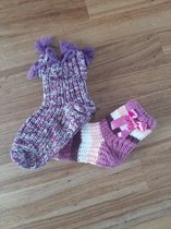 Meisjessokken Met Strik - paars- Maat 31-34