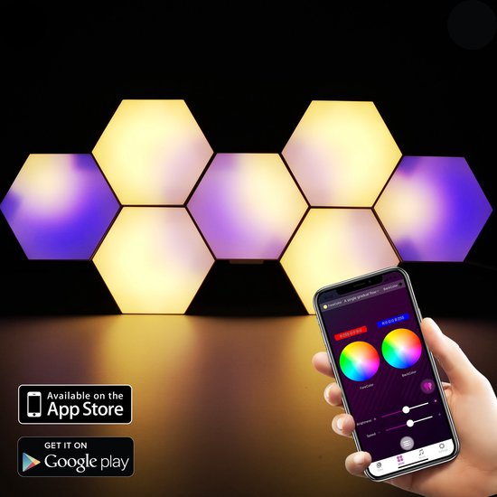 Verspreiding Torrent Ru TULITE Hexagon LED Lamp met App - RGB Led Verlichting - USB Led Verlichting  Strips -... | bol.com