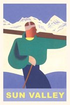 Pocket Sized - Found Image Press Journals- Vintage Journal Skier, Sun Valley, Idaho