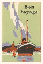 Pocket Sized - Found Image Press Journals- Vintage Journal Art Deco Ocean Liner Travel Poster