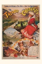 Pocket Sized - Found Image Press Journals- Vintage Journal Cauterets, France Travel Poster