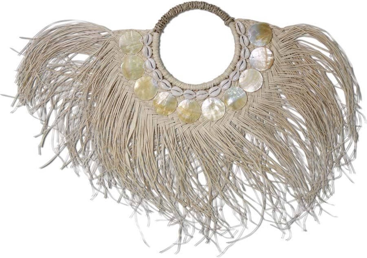 Safaary - Raffia Hanger Waaier Schelpen Naturel