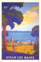 Pocket Sized - Found Image Press Journals- Vintage Journal Evian les Bains Travel Poster