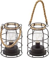 AMARE - Set 2 Decoratieve lampen set - in industriële look - 2x rond