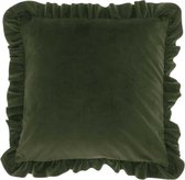 Unique Living | Kussen Bella 45x45cm deep green | Kussen woonkamer of slaapkamer