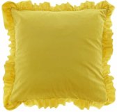 Unique Living | Kussen Bella 45x45cm bamboo yellow | Kussen woonkamer of slaapkamer