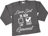 Shirt lange mouw-sinterklaas-lieve sint ik ben stout geweest-Maat 56