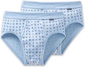 Schiesser Cotton Essentials Heren Slip - 2-pack - Lichtblauw geprint - Maat XL