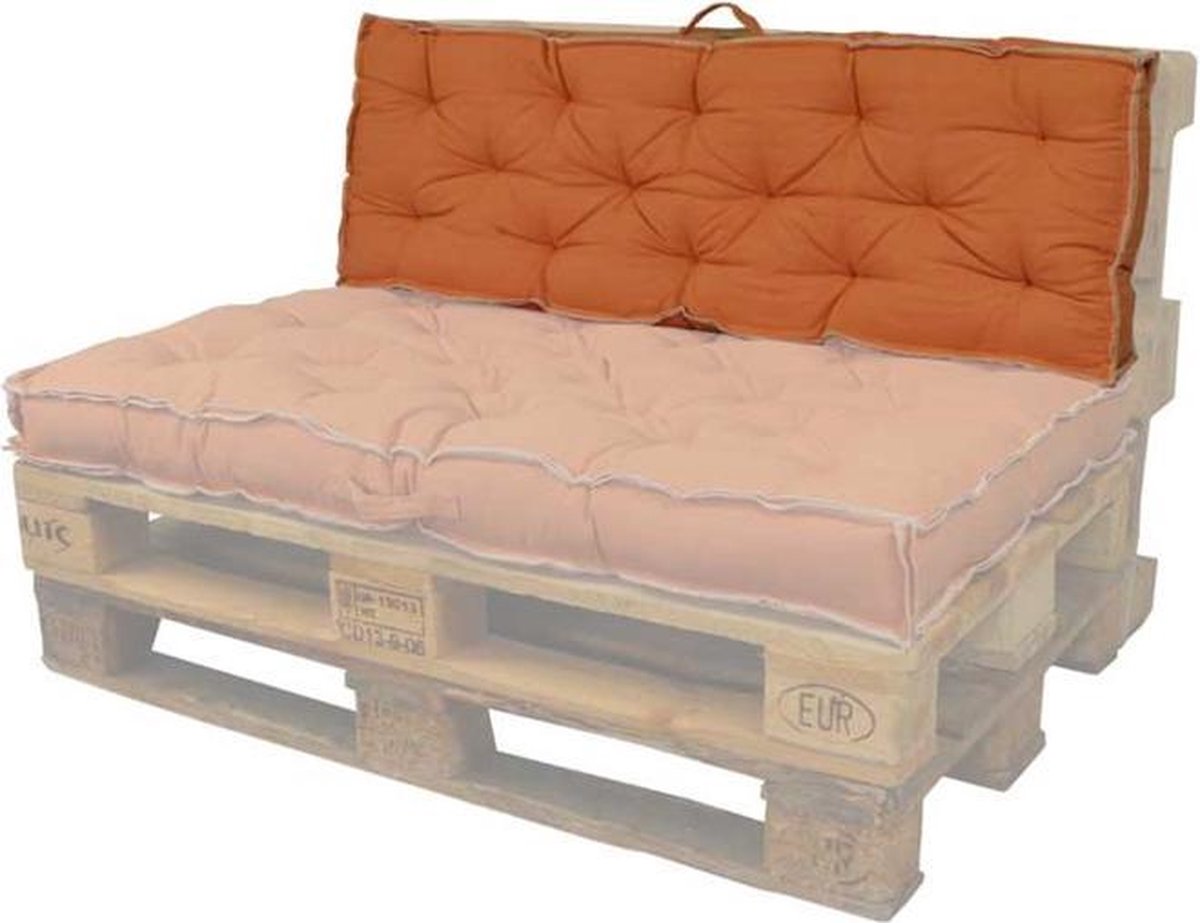 Oranje palletkussen Scandic van Unique Living voor buiten, afmeting 40x120cm.