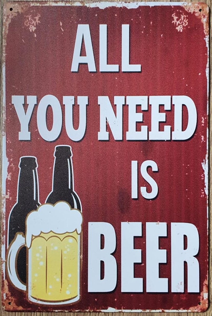 Proost op het leven bier Reclamebord van metaal METALEN-WANDBORD