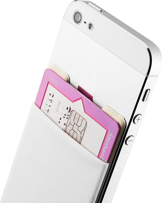 Doodadeals® | Titulaire de la Carte Adhésive Téléphone Mobile | Protection RFID | Titulaire de la carte | Téléphone portefeuille avec carte bancaire auto-adhésive | Blanc