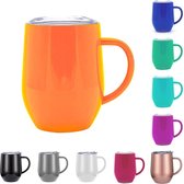Gobelets | Tasse thermos | Tasse | Tasse à café à emporter | Double paroi | ACIER INOXYDABLE | Orange | Able et Borret