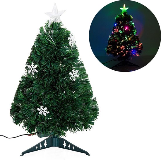 Kunstkerstboom met glasvezel verlichting en decoratie - Kerstboom - Kerst -  LED - 60 cm | bol.com