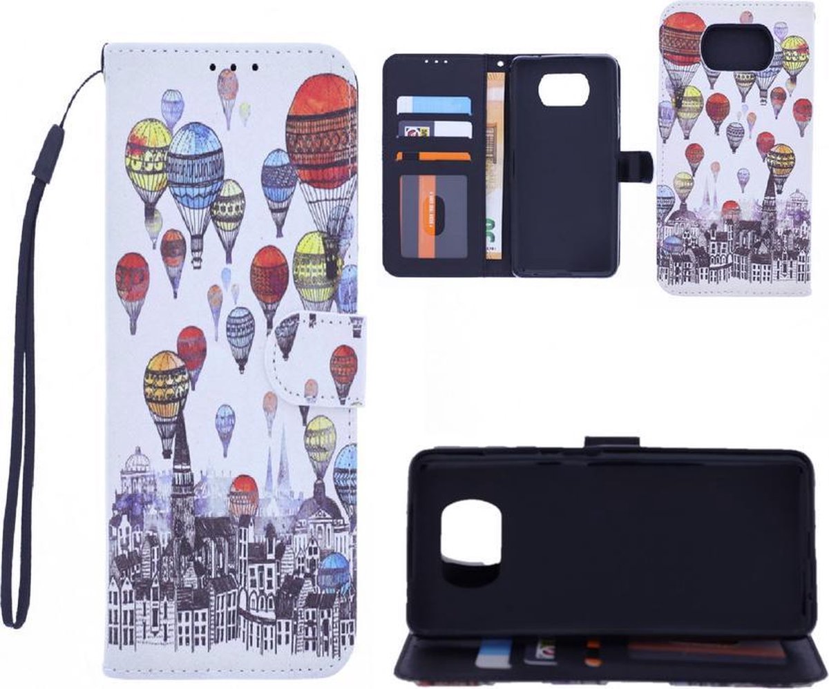 Bookcase Geschikt voor: Xiaomi Poco X3 / X3 Pro hoesje met print - Air Balloon
