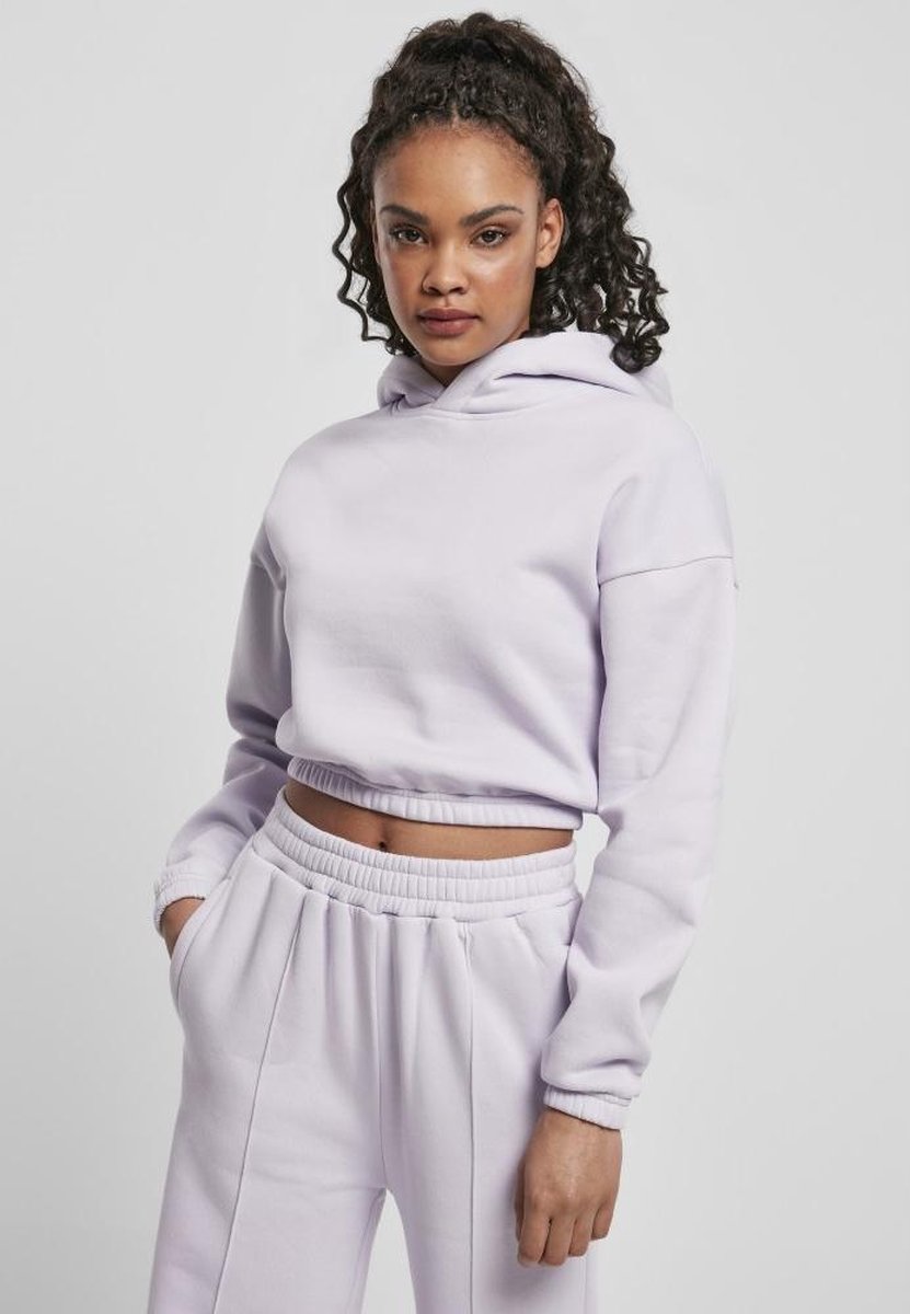 Urban Classics Short Oversized Sweat Crop Hoodie 2XL Paars