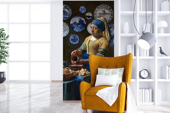 Papier Peint - Papier Peint Papier peint photo Melkmeisje - Jeune Fille à la Perle - Vermeer - Largeur 120 cm x Hauteur 240 cm