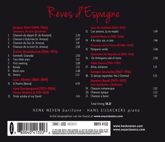 Henk Neven & Hans Eijsackers - Rêves d’Espagne: Dørumsgaard, Ibert, Ravel, Shostakovich (CD)