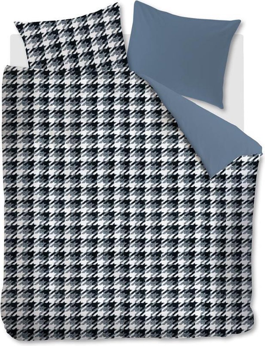 Riviera Maison Pied de Poule dekbedovertrek - Eenpersoons - 140x200/220 - Blauw