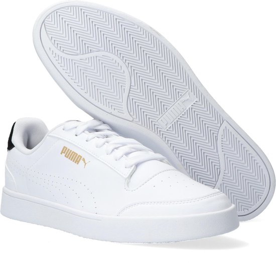 puma plain white sneakers